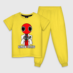 Пижама хлопковая детская Радужные друзья - Красный, цвет: желтый