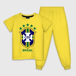 Пижама хлопковая детская Brasil CBF, цвет: желтый