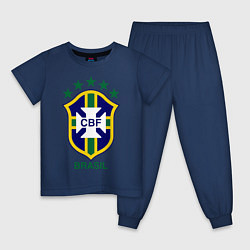 Пижама хлопковая детская Brasil CBF, цвет: тёмно-синий