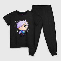 Пижама хлопковая детская Фанко поп Колетт, цвет: черный