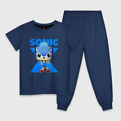 Пижама хлопковая детская Funko pop Sonic, цвет: тёмно-синий