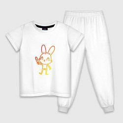 Пижама хлопковая детская Солнечный кролик, цвет: белый