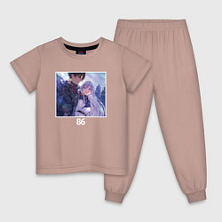 Пижама хлопковая детская Синъэй и Владилена - 86, цвет: пыльно-розовый
