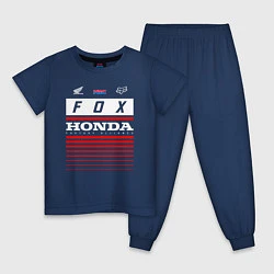 Пижама хлопковая детская Honda racing, цвет: тёмно-синий