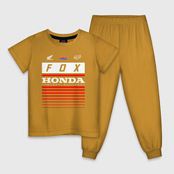 Пижама хлопковая детская Honda racing, цвет: горчичный