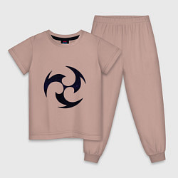 Пижама хлопковая детская Звёздное электро, цвет: пыльно-розовый