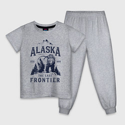 Пижама хлопковая детская Аляска - Последний рубеж, цвет: меланж