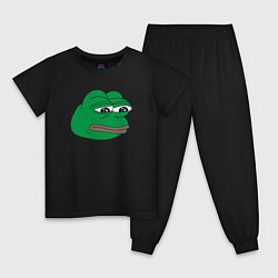 Пижама хлопковая детская Лягушонок Пепе-Frog Pepe, цвет: черный