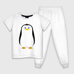 Пижама хлопковая детская Красивый пингвин, цвет: белый