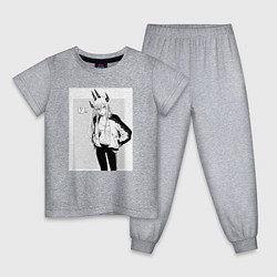 Пижама хлопковая детская Человек-бензопила Пауэр, цвет: меланж