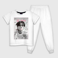 Пижама хлопковая детская Lee Know Stray Kids, цвет: белый