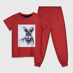 Пижама хлопковая детская Rabbit symbol 2023, цвет: красный