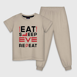 Детская пижама Надпись: eat sleep EVE repeat