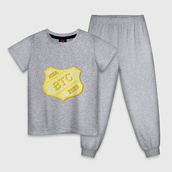 Пижама хлопковая детская Bitcoin 2023, цвет: меланж