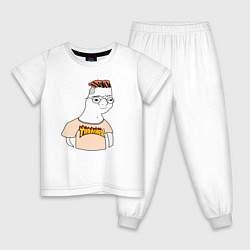 Пижама хлопковая детская Зумeр, цвет: белый