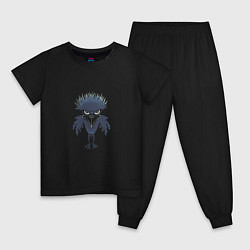 Пижама хлопковая детская Синяя ворона, цвет: черный