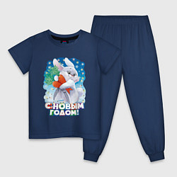 Пижама хлопковая детская С Новым Годом 2023!, цвет: тёмно-синий
