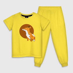 Пижама хлопковая детская Гордый лис, цвет: желтый
