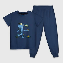 Пижама хлопковая детская Lumpy trap, цвет: тёмно-синий