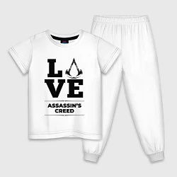 Пижама хлопковая детская Assassins Creed love classic, цвет: белый