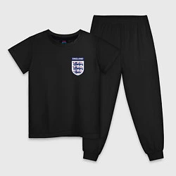 Пижама хлопковая детская Сборная Англии логотип, цвет: черный