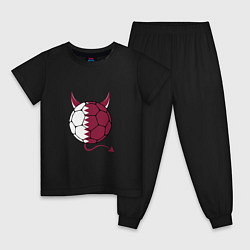 Пижама хлопковая детская Qatar devil, цвет: черный