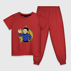 Пижама хлопковая детская Spoke - vault boy, цвет: красный