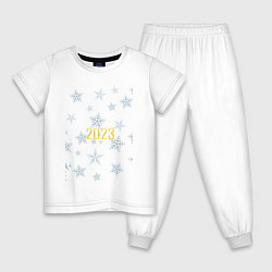 Пижама хлопковая детская Снег 2023, цвет: белый
