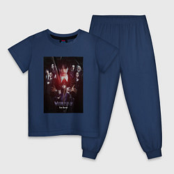 Пижама хлопковая детская Wednesday: Addams Family, цвет: тёмно-синий