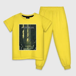 Пижама хлопковая детская Mononoke poster, цвет: желтый