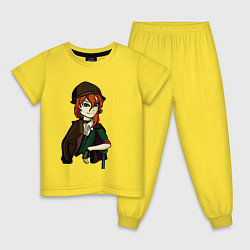 Пижама хлопковая детская Чуя, цвет: желтый