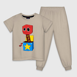 Пижама хлопковая детская Бокси Бу Поппи Плейтайм, цвет: миндальный