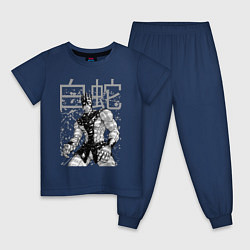 Пижама хлопковая детская Whitesnake - stand of Enrico Pucci - Jojo - part 6, цвет: тёмно-синий