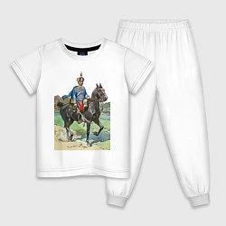 Пижама хлопковая детская Генерал 13-го гусарского Нарвского полка, цвет: белый