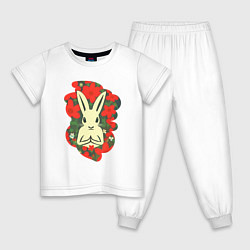Пижама хлопковая детская Дзен-кролик, цвет: белый