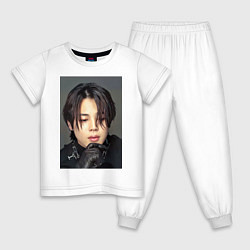 Пижама хлопковая детская Handsome Jimin, цвет: белый