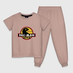 Пижама хлопковая детская Pac-man game, цвет: пыльно-розовый