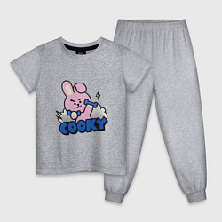 Пижама хлопковая детская Cooky BT21 Jungkook, цвет: меланж