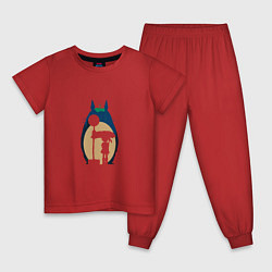 Пижама хлопковая детская Сацуки и Тоторо, цвет: красный