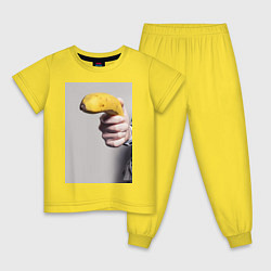 Пижама хлопковая детская Хулиганы, цвет: желтый
