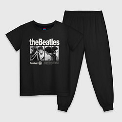 Пижама хлопковая детская The Beatles rock, цвет: черный