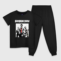 Пижама хлопковая детская Greed Day rock, цвет: черный