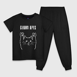 Пижама хлопковая детская Guano Apes рок кот, цвет: черный