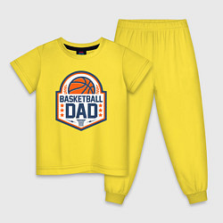 Пижама хлопковая детская Баскетбольный папа, цвет: желтый