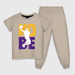 Пижама хлопковая детская Kobe fly, цвет: миндальный