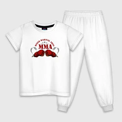 Пижама хлопковая детская Смешанные бои MMA, цвет: белый