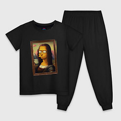 Пижама хлопковая детская Mona Simpson, цвет: черный