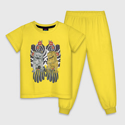 Пижама хлопковая детская Львиная защита, цвет: желтый