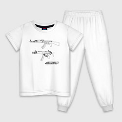 Пижама хлопковая детская CS white g by Boostuff, цвет: белый