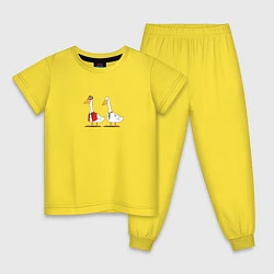 Пижама хлопковая детская Бойцоский гусь, цвет: желтый